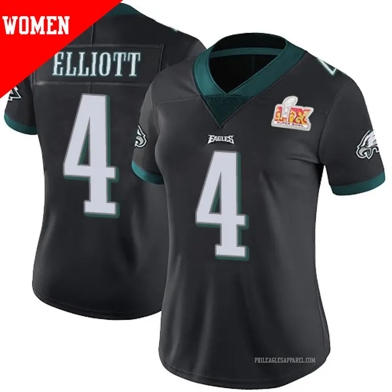 Women's ＃4 Jake Elliott Philadelphia Eagles Limited Black Alternate Vapor Untouchable Super Bowl LIX Jersey