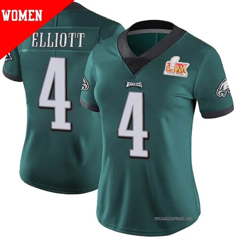 Women's ＃4 Jake Elliott Philadelphia Eagles Limited Green Midnight Team Color Vapor Untouchable Super Bowl LIX Jersey