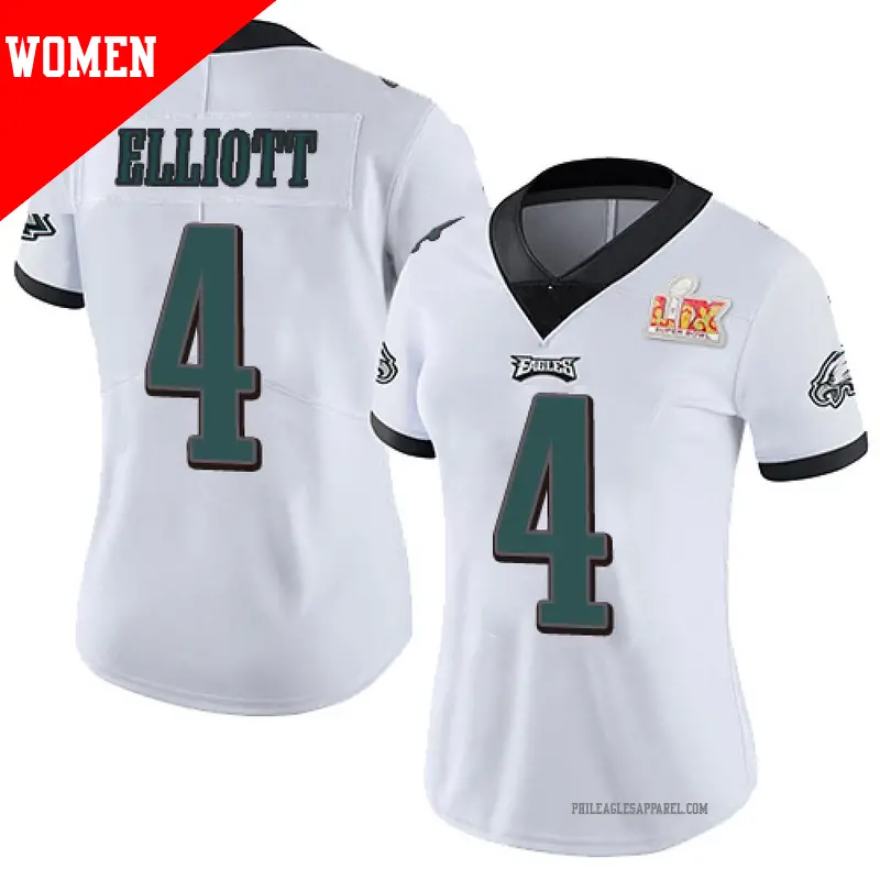 Women's ＃4 Jake Elliott Philadelphia Eagles Limited White Vapor Untouchable Super Bowl LIX Jersey